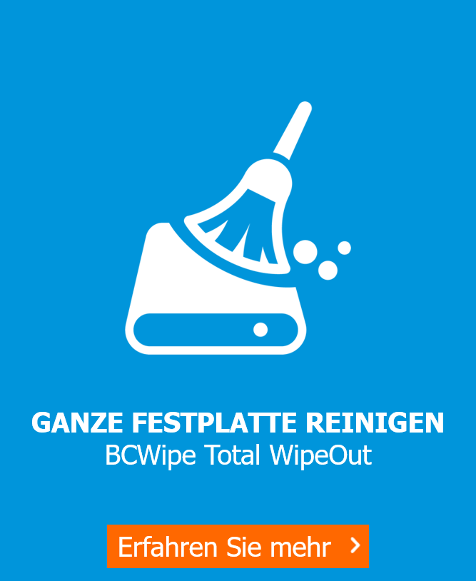 Ganze Festplatte Reinigen - BCWipe Total WipeOut Logo