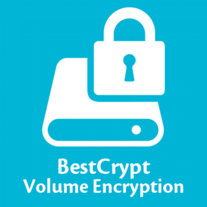 BestCrypt Volume Encryption icon on blue background