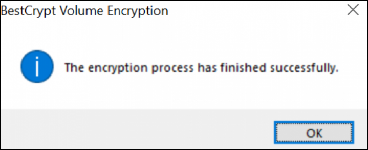 How to Encrypt External Hard Drives - Windows 10, Completed Encryption screenshot