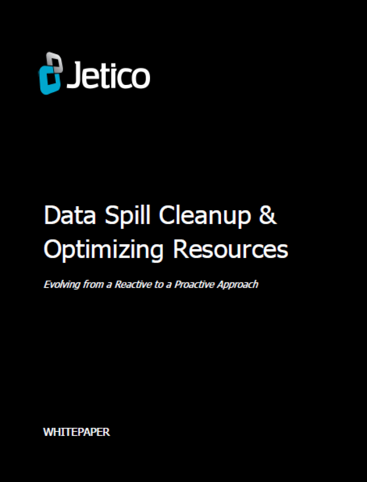 Cover page Jetico's Whitepaper about Data Spills