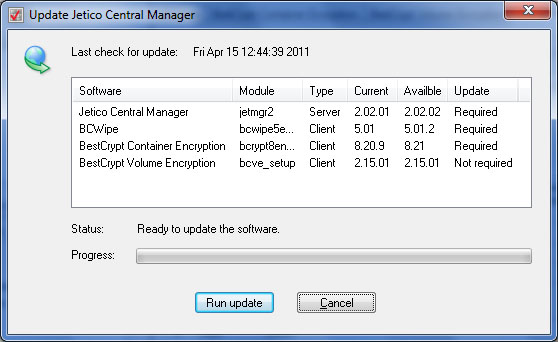 Configuration and update of client software