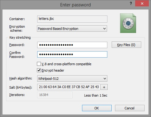  Enter Password dialog advanced view 