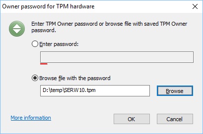 Enter TPM Password dialog