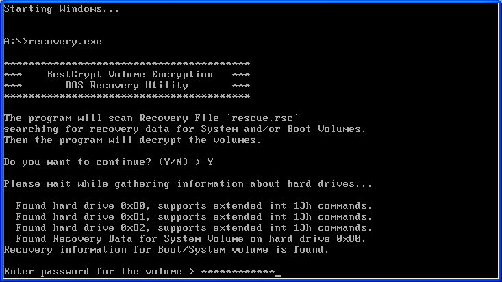 Recovering Boot Volume