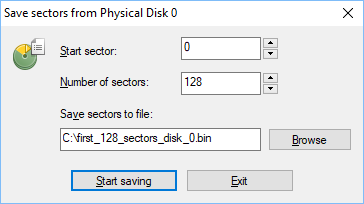 Save sector from disk