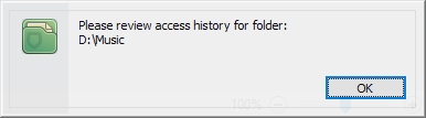 Folder access history reminder