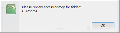 Folder access history reminder