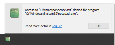 Notification about denied program