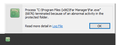 Notification about terminated program