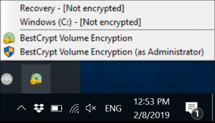 How to Encrypt External Hard Drives - Windows 10, Run as Admin Alternative screenshot