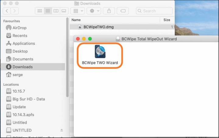 Screenshot wipe MacBook clean step 2 BCWipe TWO