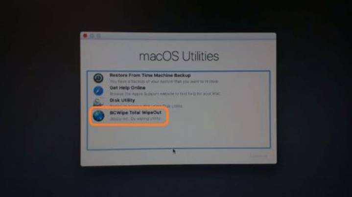 Screenshot wipe MacBook clean step5 T2 macOS utilities